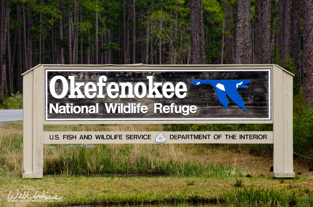 Okefenokee Swamp National Wildlife Refuge Georgia Sign